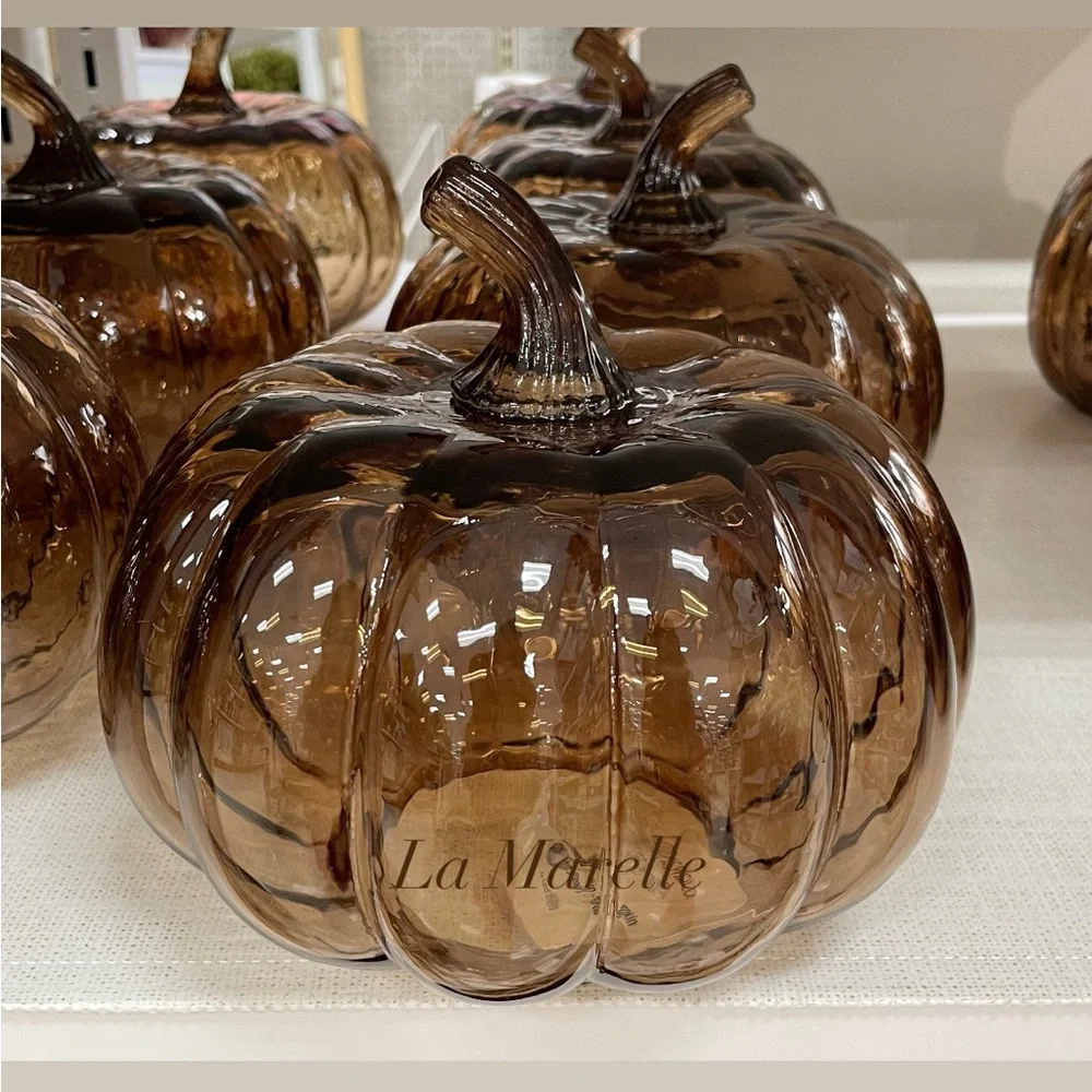 Medium Amber Glass Pumpkin - Threshold
